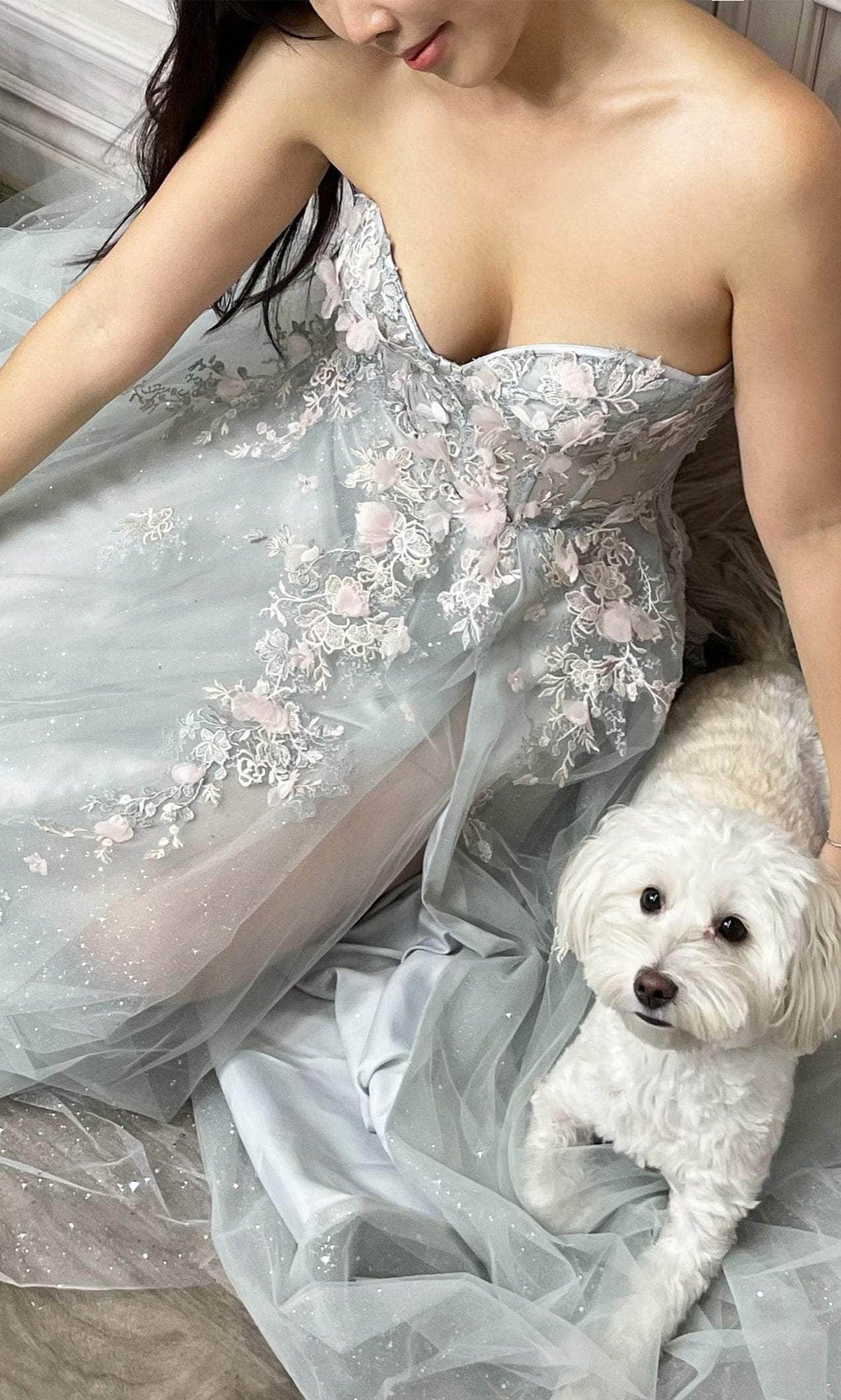 Andrea and Leo A1089 - Floral Corset Tulle Prom Dress