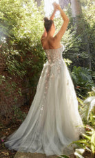 Andrea and Leo A1089 - Floral Corset Tulle Prom Dress - detail view