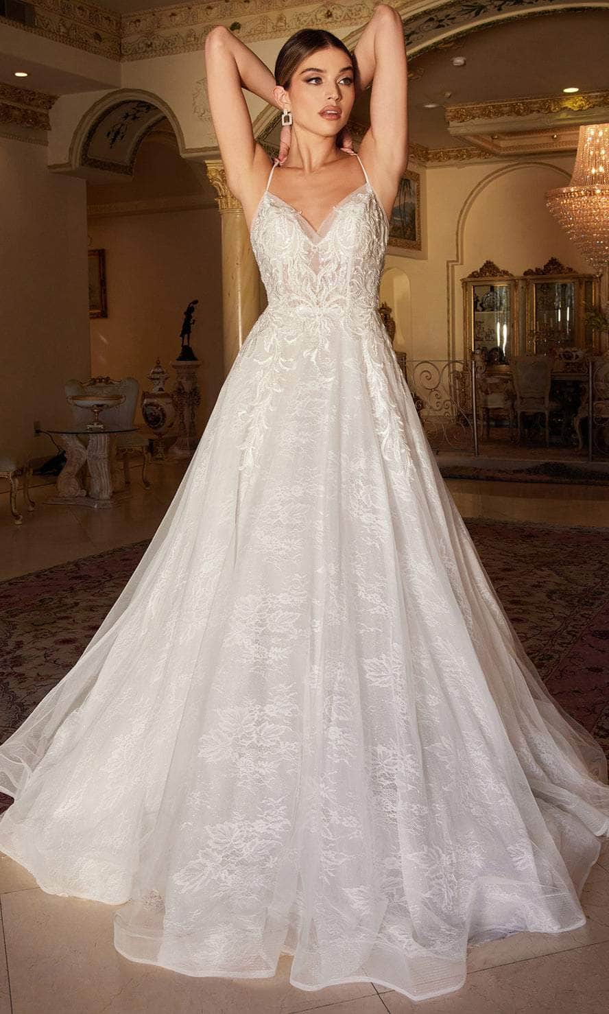 Andrea and Leo A1102W - Chantilly Lace A-Line Bridal Gown - detail view