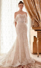 Andrea and Leo A1104W - Off Shoulder Embroidered Bridal Gown - Silhouette Dresses