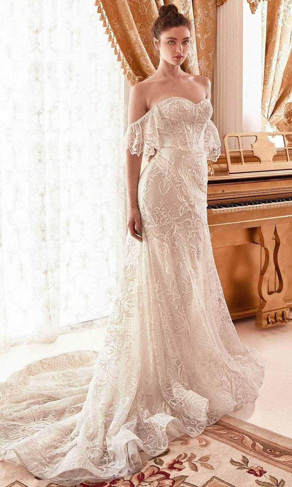 Andrea and Leo A1104W - Off Shoulder Embroidered Bridal Gown - view 5