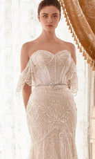 Andrea and Leo A1104W - Off Shoulder Embroidered Bridal Gown - view 4