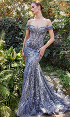 Andrea and Leo A1107 - Embroidered Off Shoulder Prom Dress - detail view