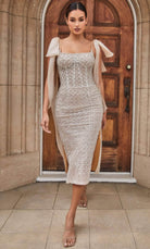 Andrea and Leo A1110 - Beaded Illusion Corset Dress - Silhouette Dresses