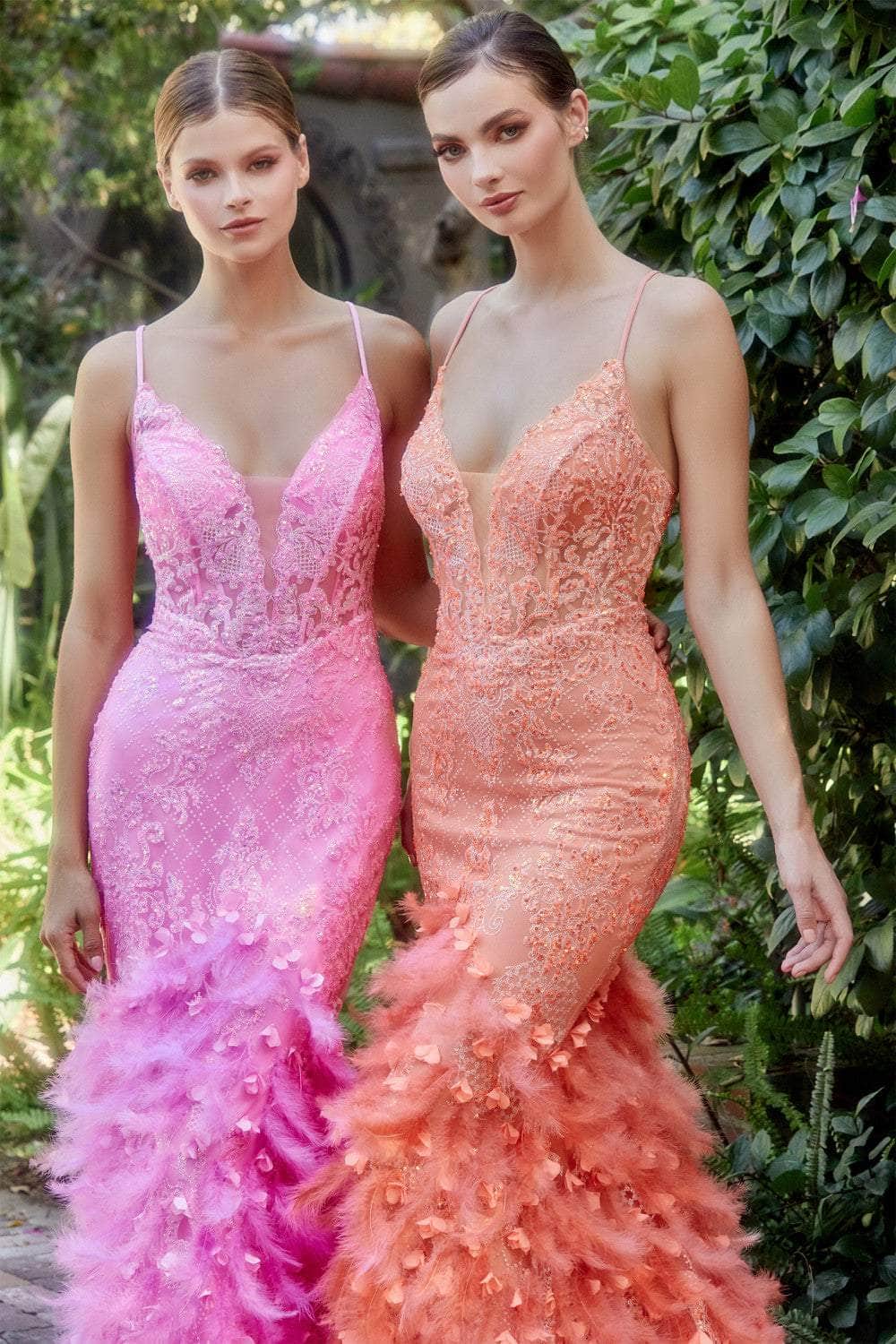 Andrea and Leo A1116 - Sleeveless Feathered Mermaid Classic Prom Gown - view 9