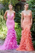 Andrea and Leo A1116 - Sleeveless Feathered Mermaid Classic Prom Gown - view 8