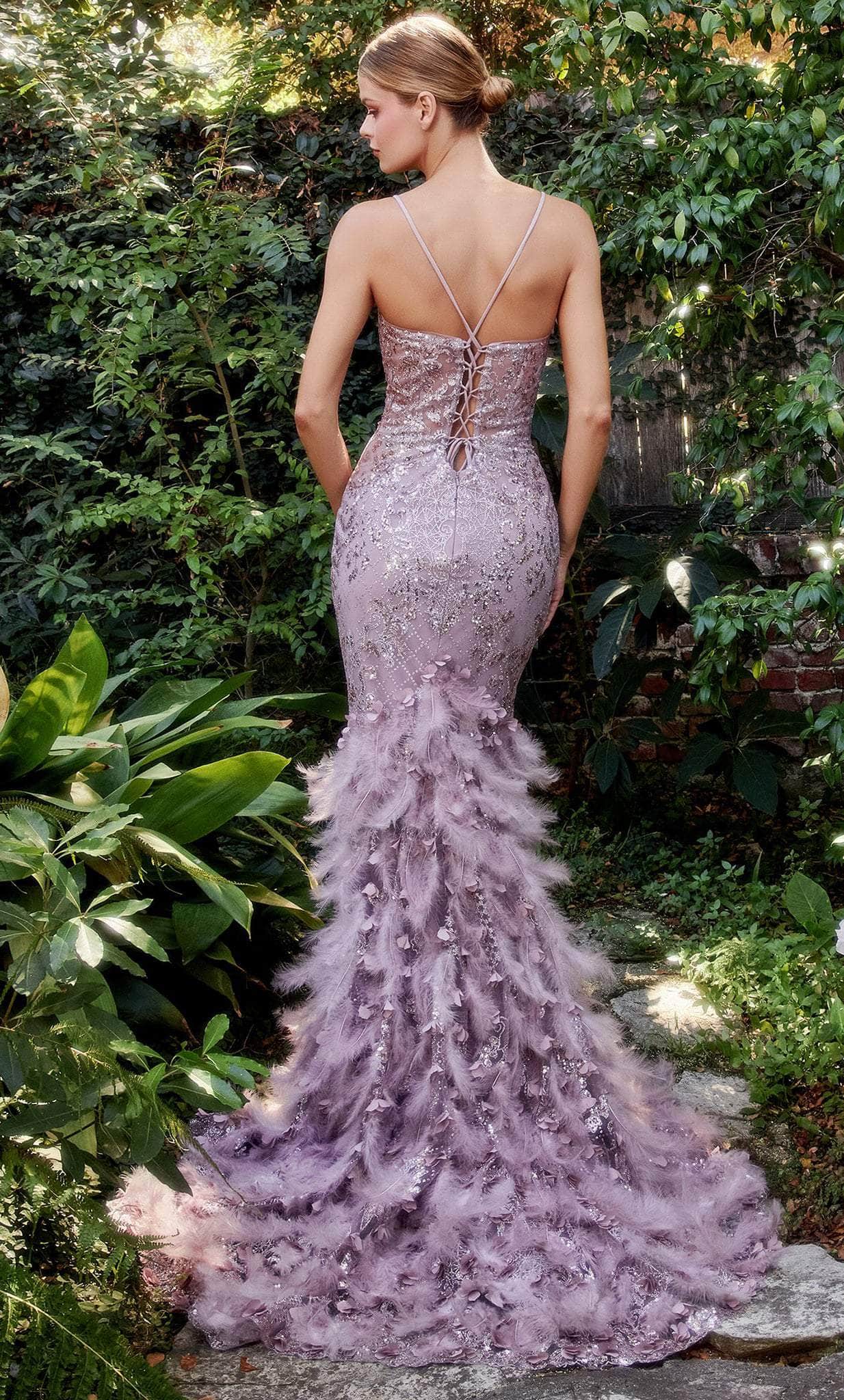 Andrea and Leo A1116 - Sleeveless Feathered Mermaid Classic Prom Gown - view 10