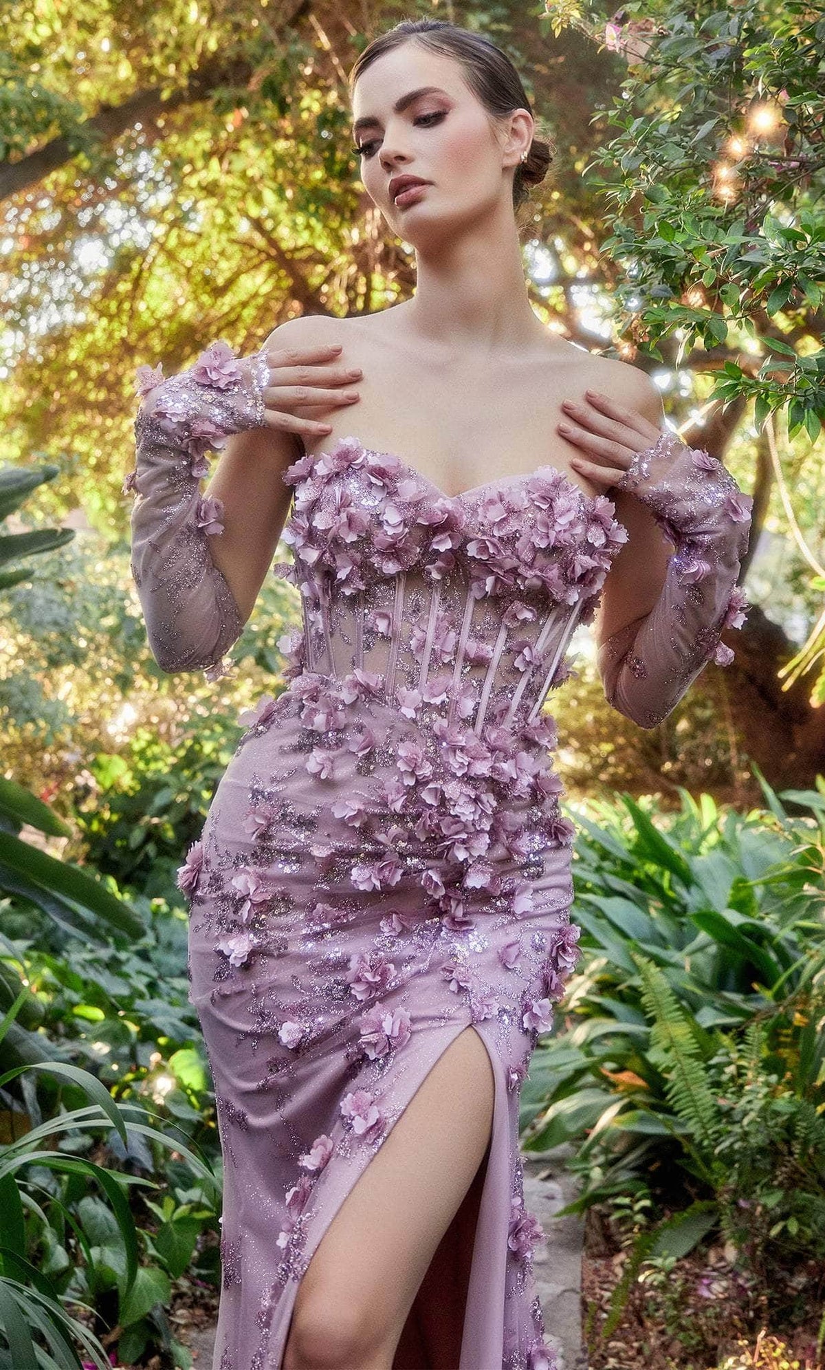 Andrea and Leo A1117 - Embellished Sweetheart Prom Gown - detail view