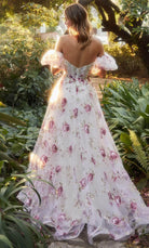 Andrea and Leo A1133 - Strapless Floral Printed Ballgown - back view