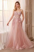 Andrea and Leo A1142 - Scoop Floral Appliqued Prom Gown - view 8
