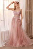Andrea and Leo A1142 - Scoop Floral Appliqued Prom Gown - view 7