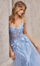 Andrea and Leo A1142 - Scoop Floral Appliqued Prom Gown - view 4
