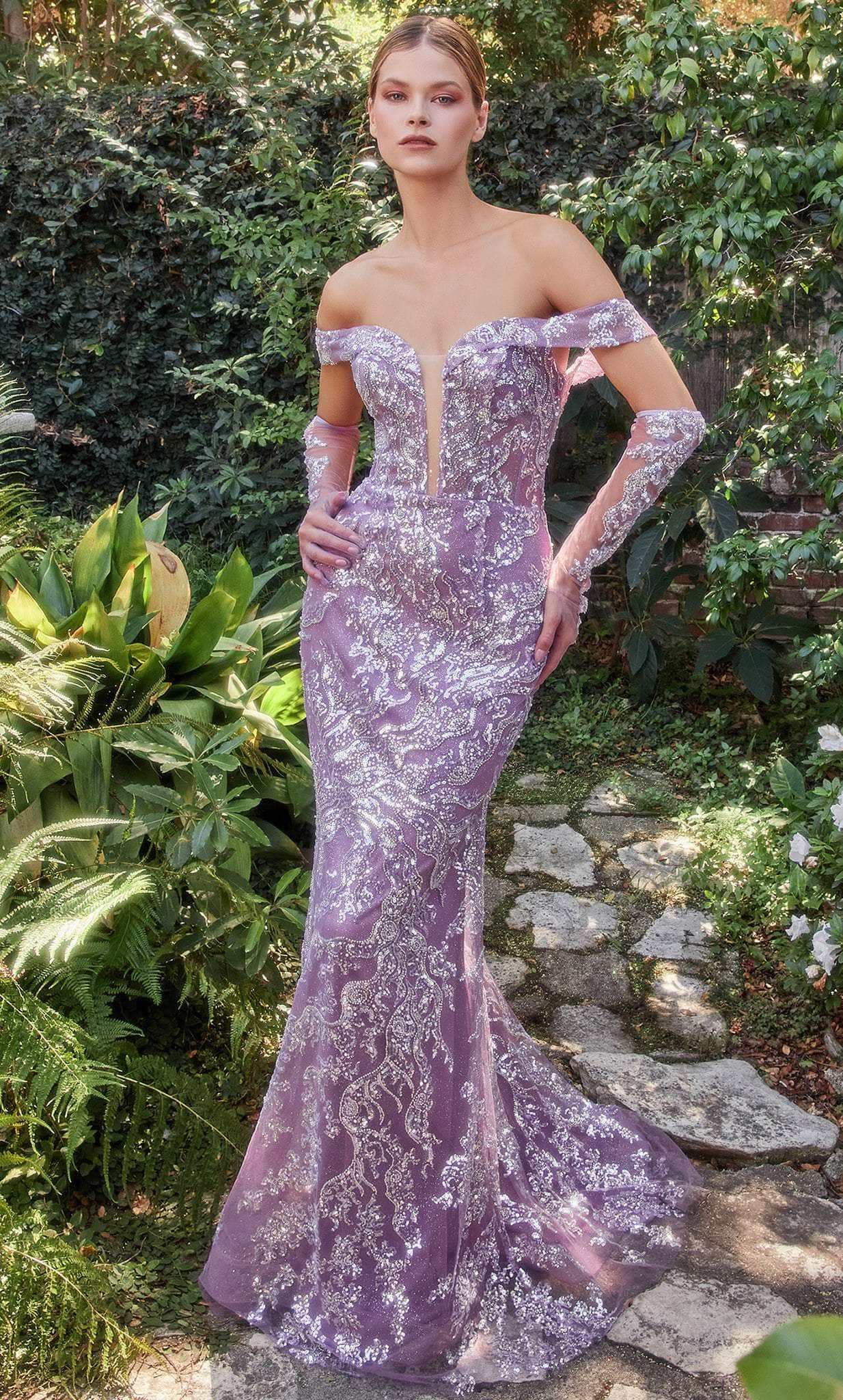 Andrea and Leo A1163 - Off-Shoulder Embellished Evening Gown - back view