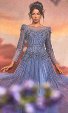 Andrea and Leo A1167 - Highly Embellished Long Sleeved Dress - Silhouette Dresses