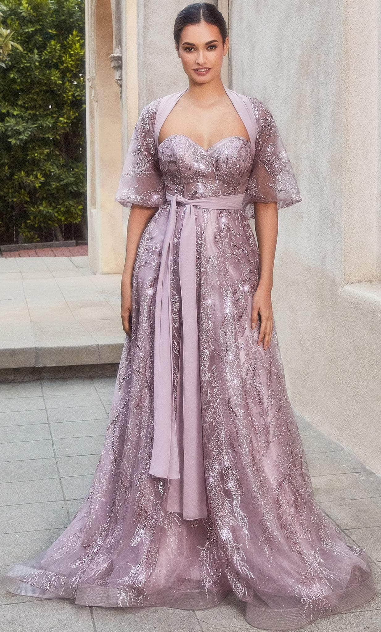 Andrea and Leo A1174 - Strapless Beaded Ballgown With Shawl - Silhouette Dresses