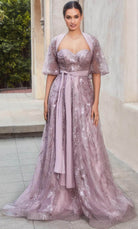 Andrea and Leo A1174 - Strapless Beaded Ballgown With Shawl - Silhouette Dresses