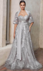 Andrea and Leo A1174 - Strapless Beaded Ballgown With Shawl - view 5