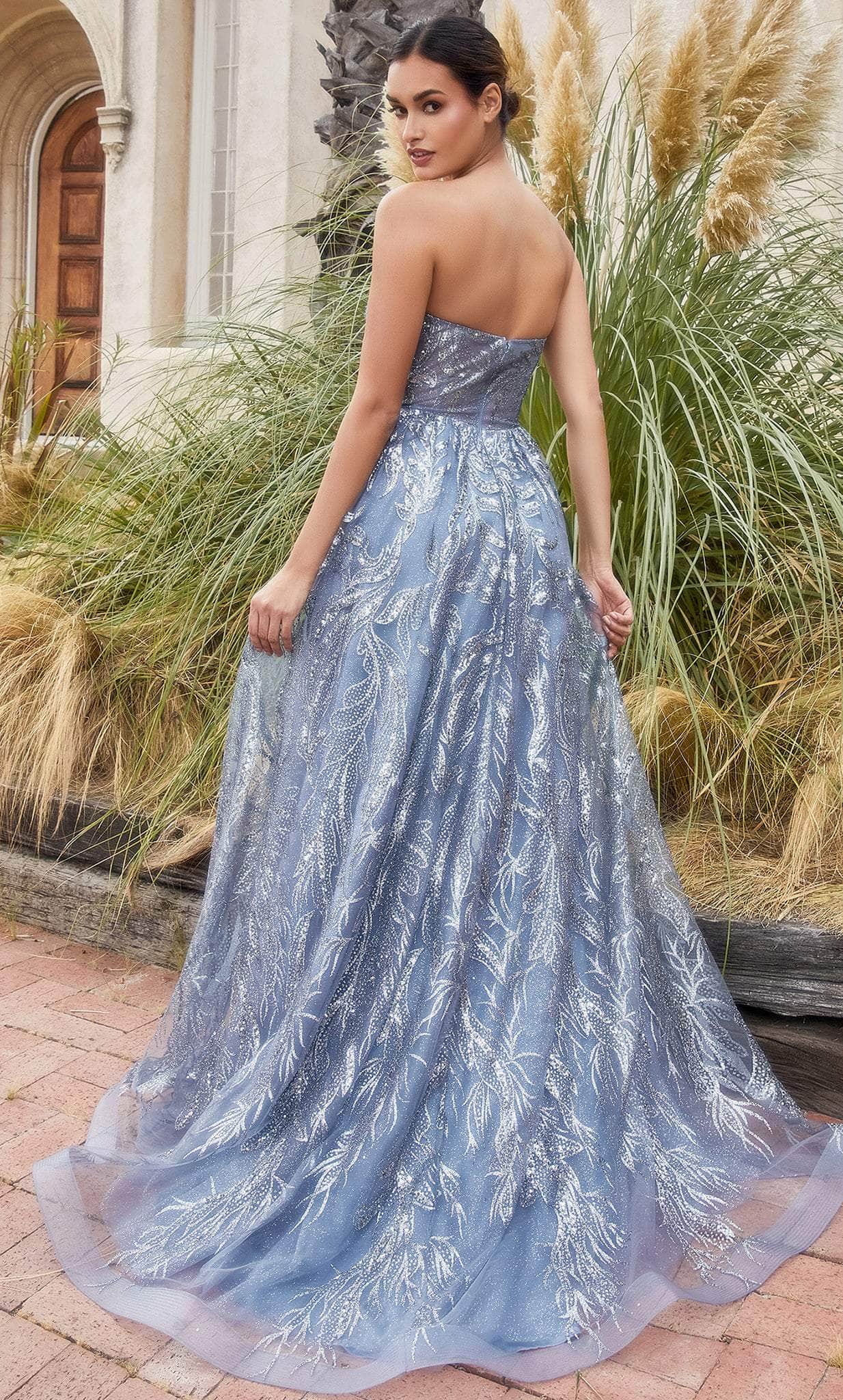 Andrea and Leo A1174 - Strapless Beaded Ballgown With Shawl - detail view