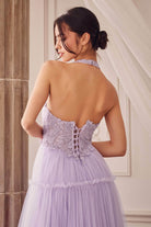 Andrea and Leo A1206 - Embroidered Halter Prom Dress - view 5