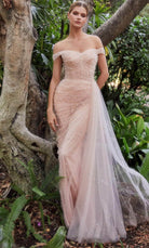 Andrea and Leo A1219 - Off Shoulder Pearl Beaded Gown