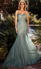 Andrea and Leo A1232 - Lace Applique Gown - detail view
