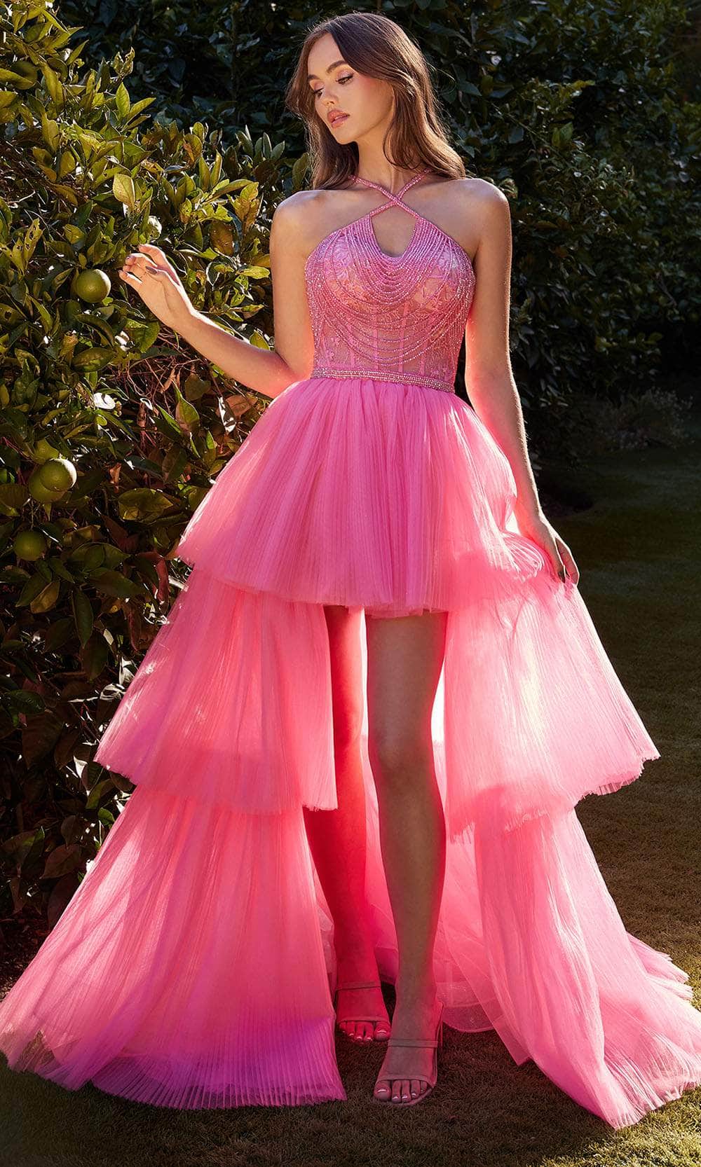 Andrea and Leo A1239 - Bead Swathe High Low Gown - Silhouette Dresses