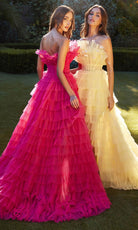 Andrea and Leo A1240 - Feathered A-Line Gown - back view