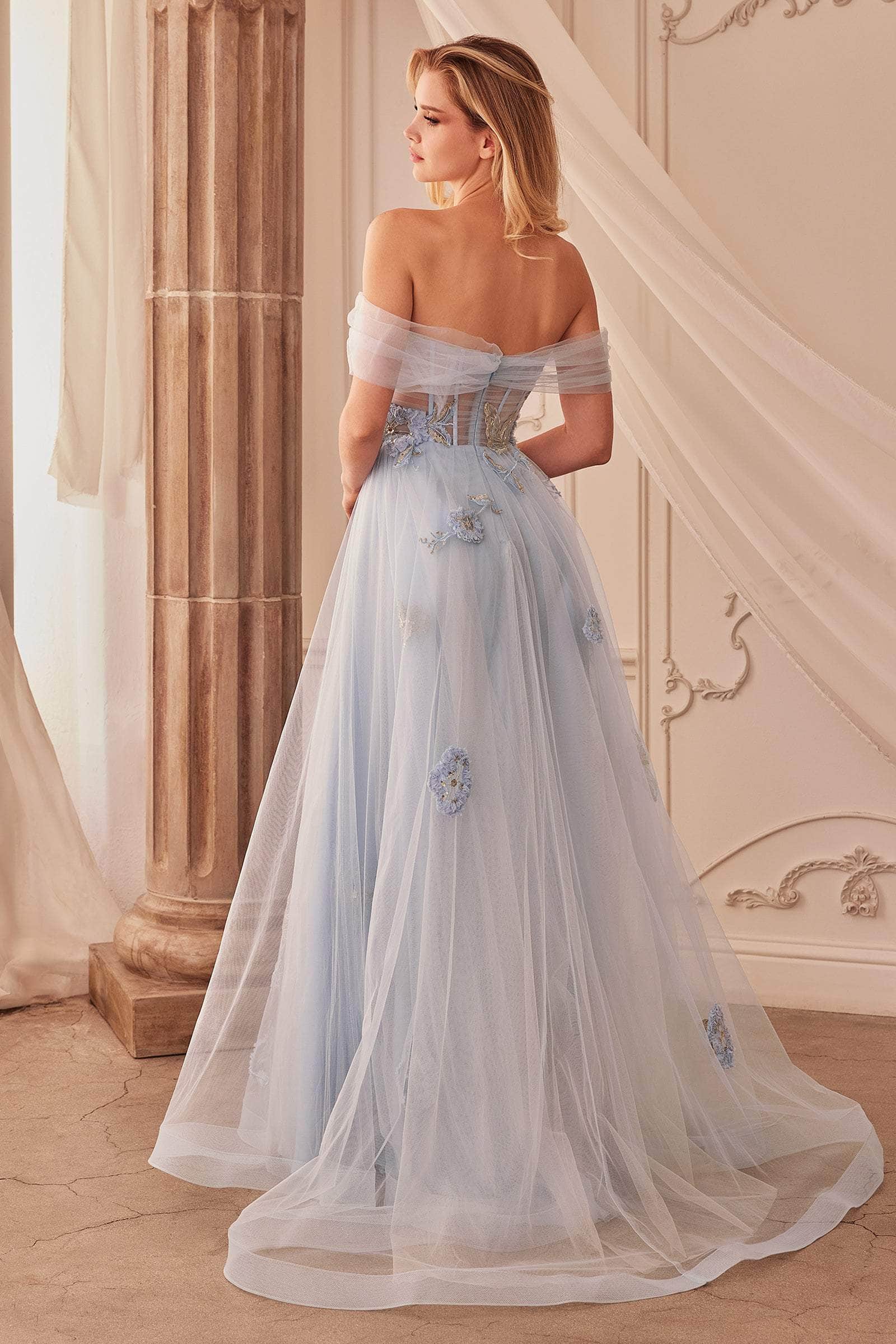 Andrea and Leo A1246 - Off Shoulder A-Line Evening Dress - detail view