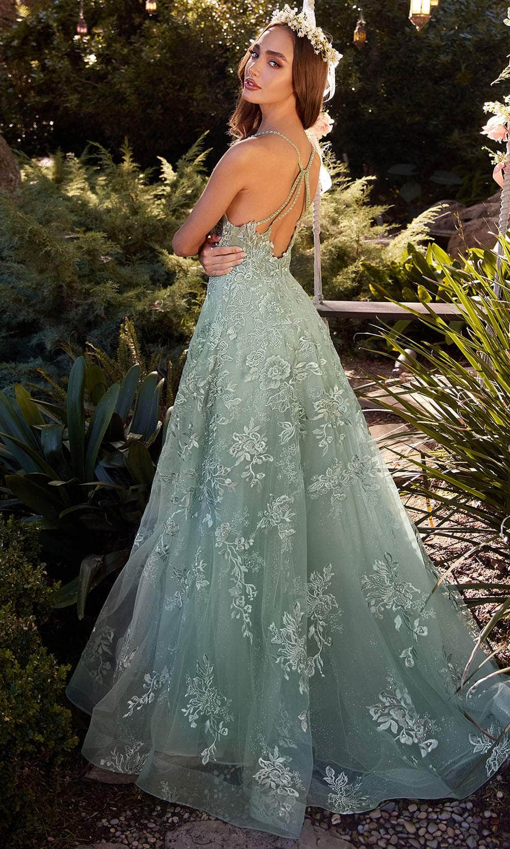 Andrea and Leo A1248 - Embroidered A-Line Gown - back view