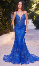 Andrea and Leo A1252 - Sheer Boned Glitter Gown