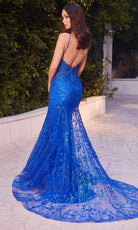 Andrea and Leo A1252 - Sheer Boned Glitter Gown - back view