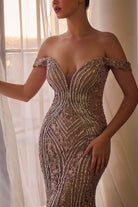 Andrea and Leo A1257 - Deep Sweetheart Beaded Evening Dress - detail view
