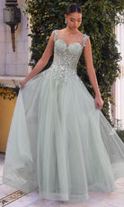 Andrea and Leo A1258 - Floral Beaded Corset Gown - view 6