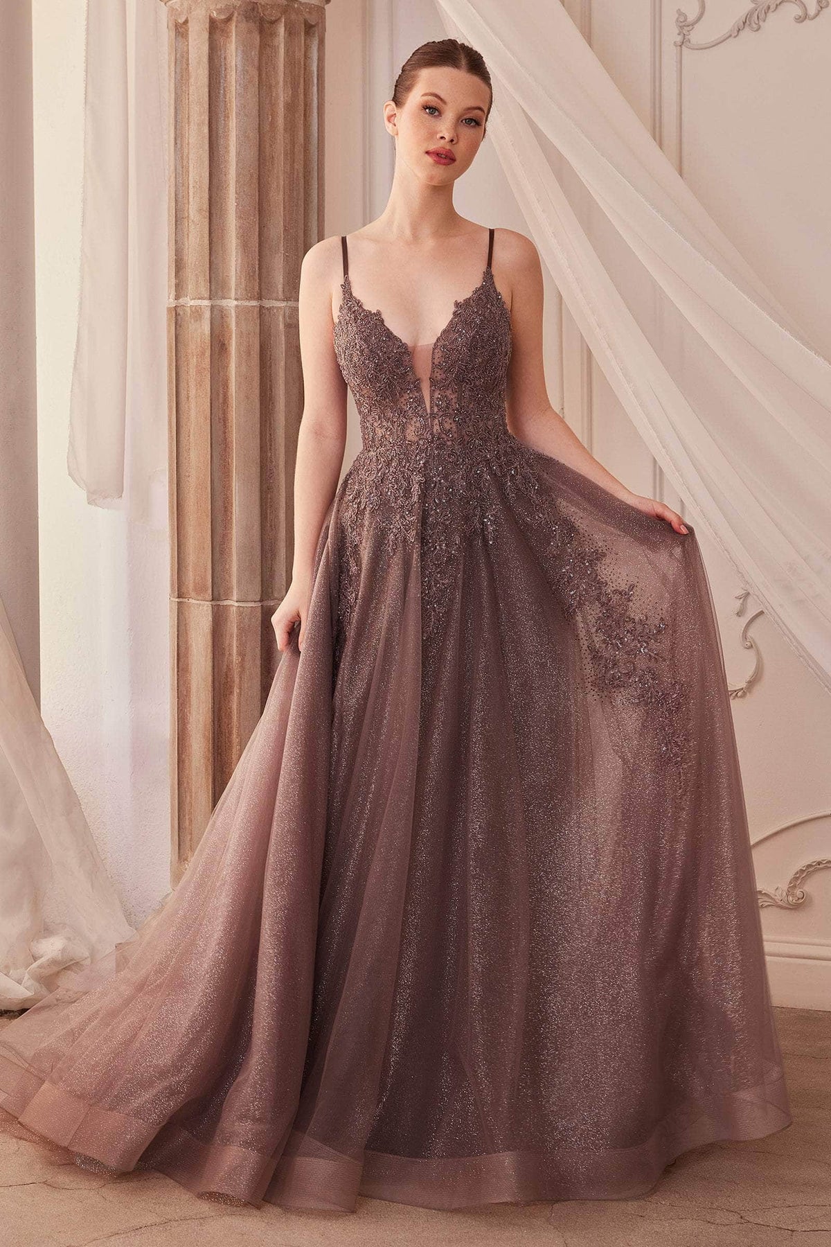 Andrea and Leo A1261 - Lace Trailed Gown - back view