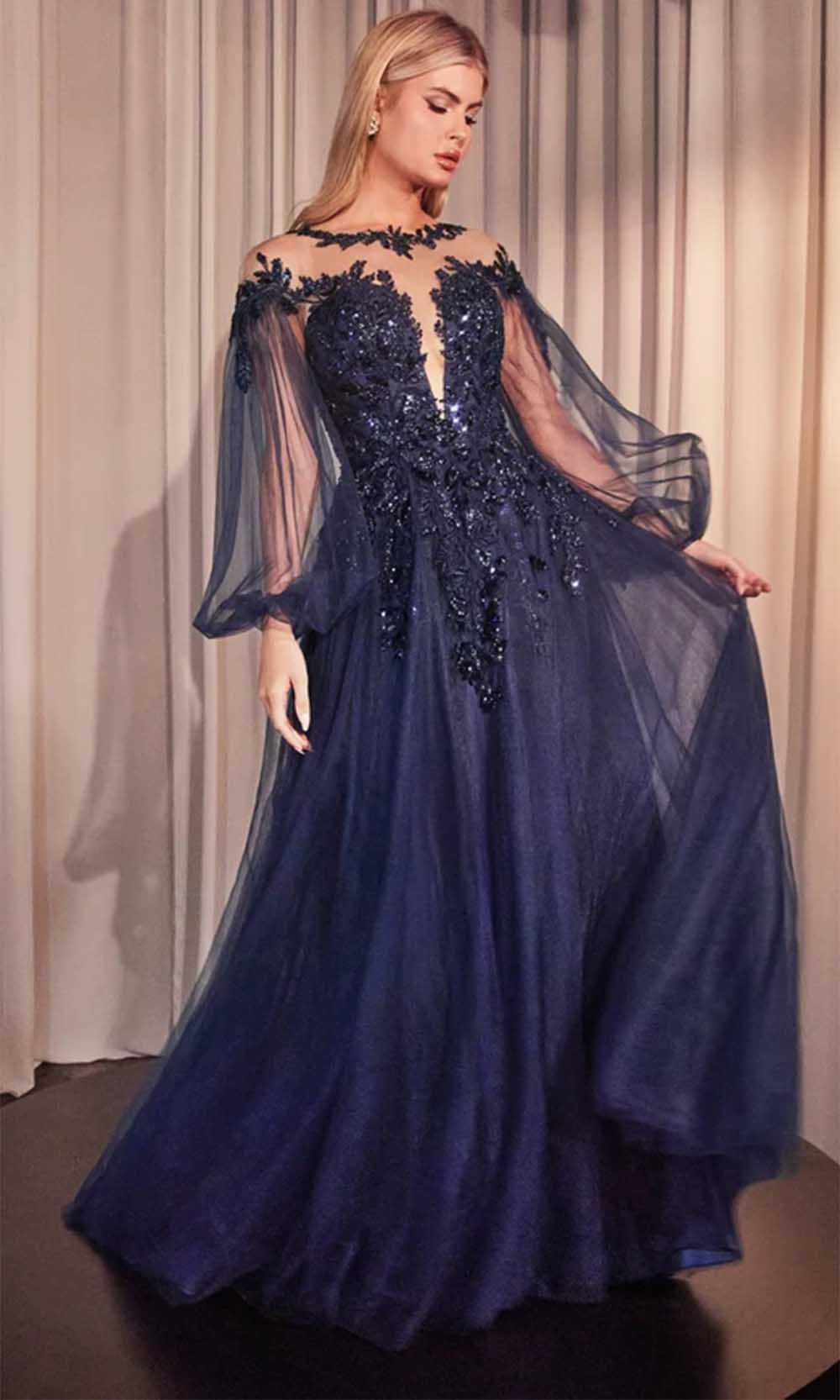 Andrea and Leo A1263 - Bishop Sleeve Evening Gown - detail view