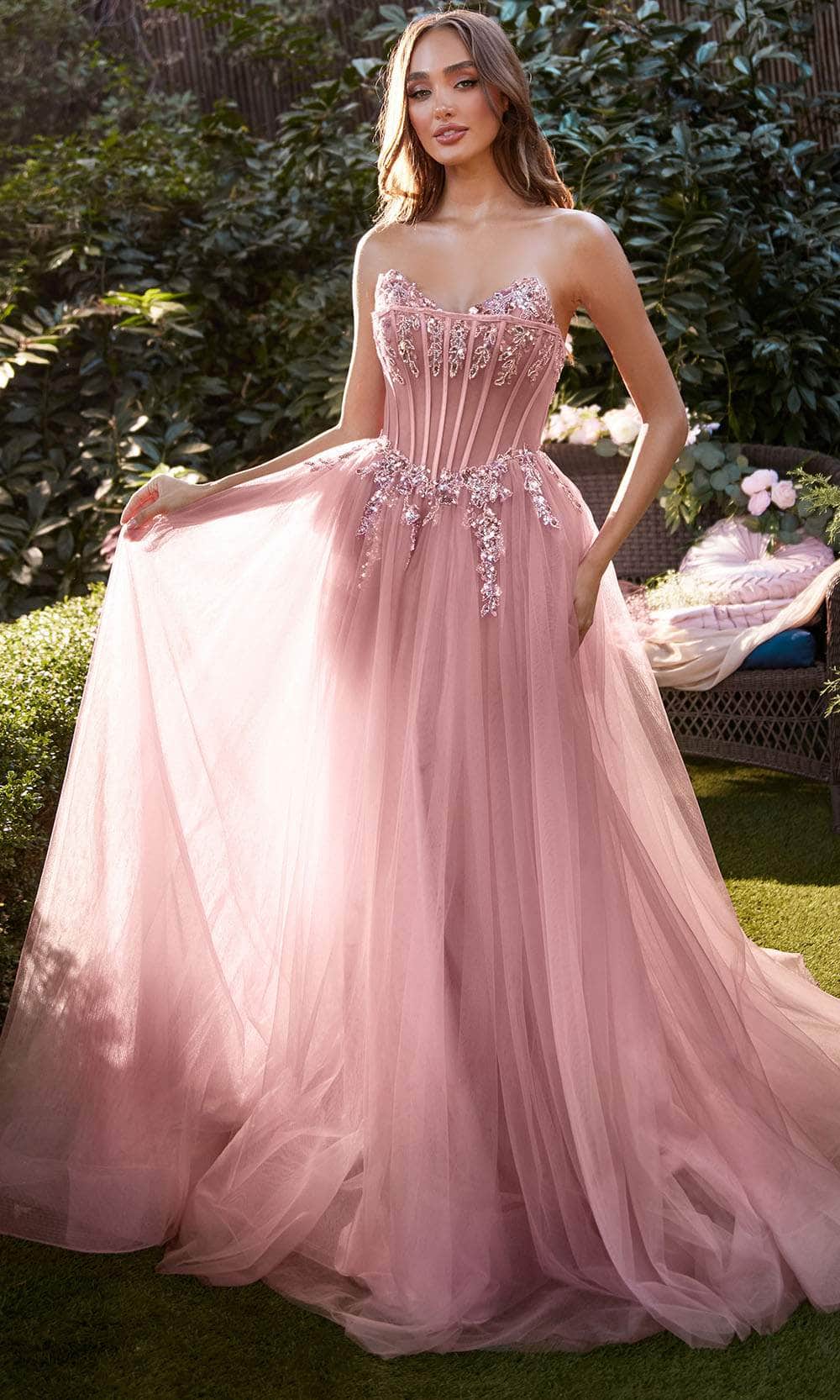 Andrea and Leo A1267 - Illusion Corset Strapless Evening Dress - Silhouette Dresses