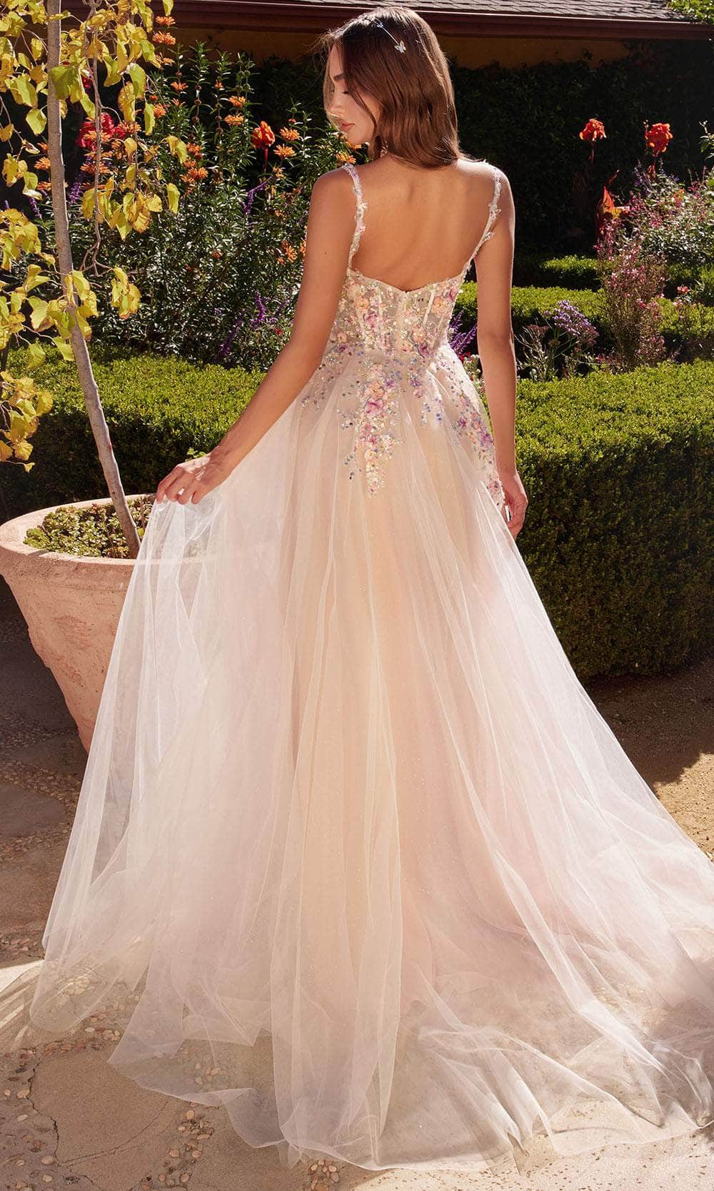 Andrea and Leo A1288 - Sleeveless A-Line Evening Dress - back view