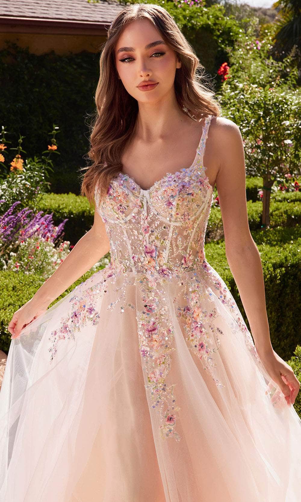Andrea and Leo A1288 - Sleeveless A-Line Evening Dress - detail view