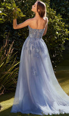 Andrea and Leo A1294 - Floral Appliqued Strapless Evening Dress