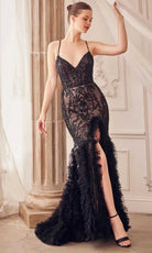 Andrea and Leo A1299 - Ruffle Trimmed Evening Gown - Silhouette Dresses