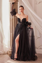 Andrea and Leo A1303 - Strapless Applique Gown - designer prom dress at Silhouette Dresses