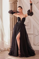 Andrea and Leo A1303 - Strapless Applique Gown - detail view