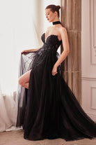 Andrea and Leo A1303 - Strapless Applique Gown - back view