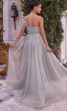 Andrea and Leo A1314 - Asymmetrical Overskirt Evening Dress - back view