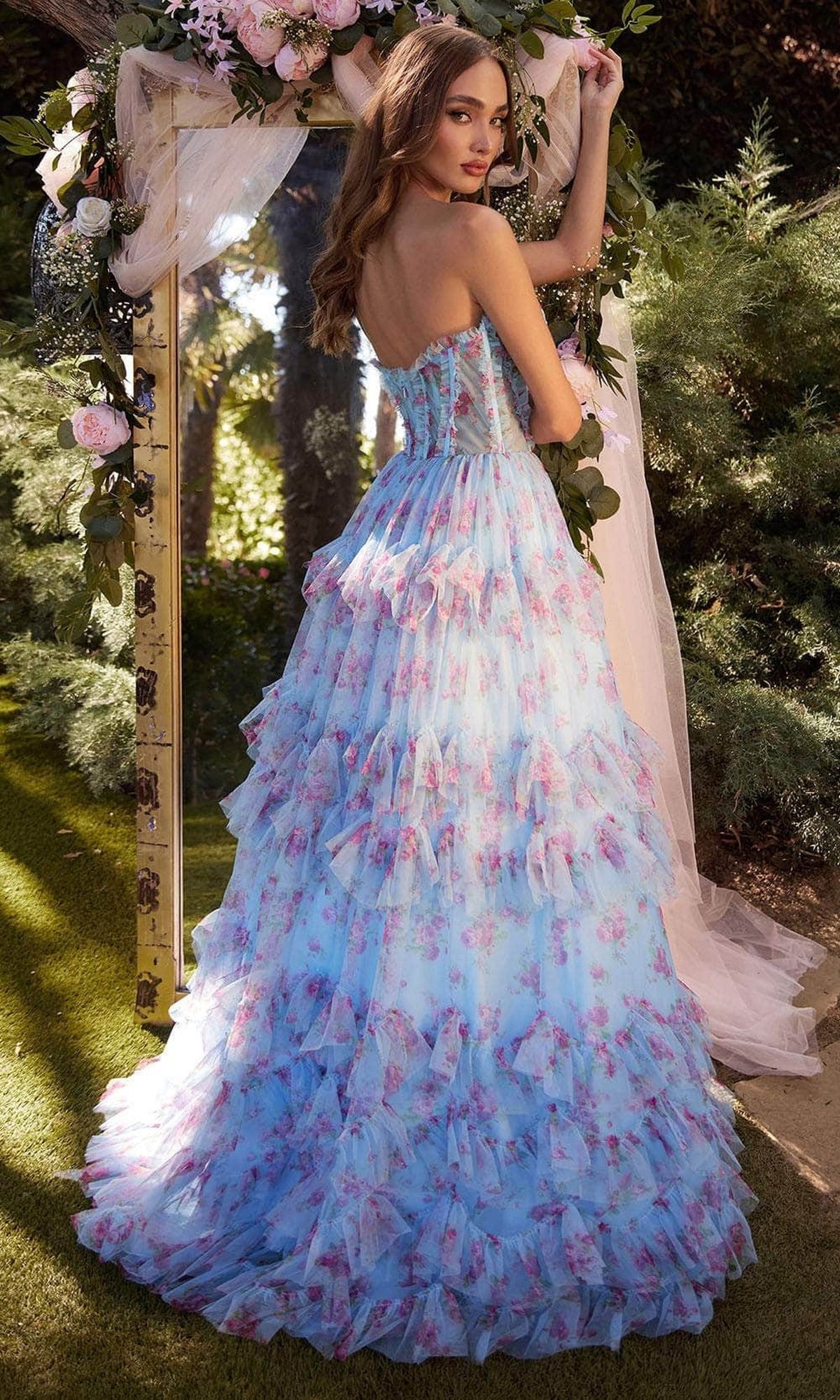Andrea and Leo A1334 - Ruffled A-Line Gown
