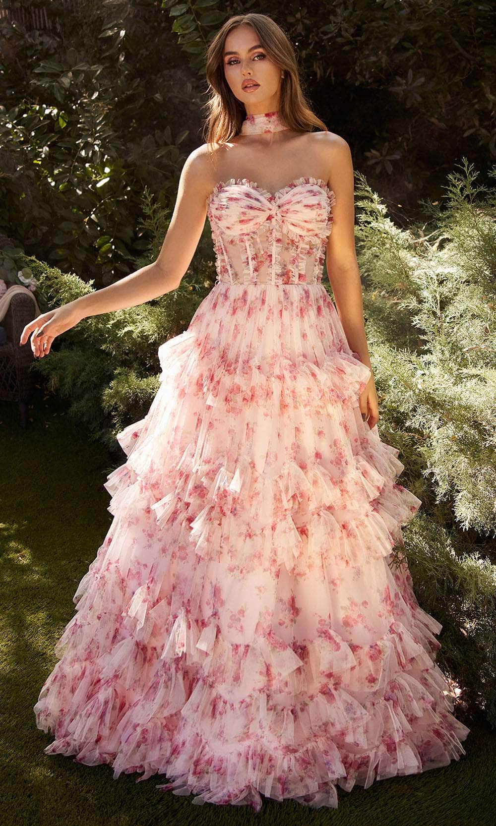 Andrea and Leo A1334 - Ruffled A-Line Gown - detail view