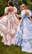 Andrea and Leo A1336 - Puff Sleeve Floral Gown - view 6