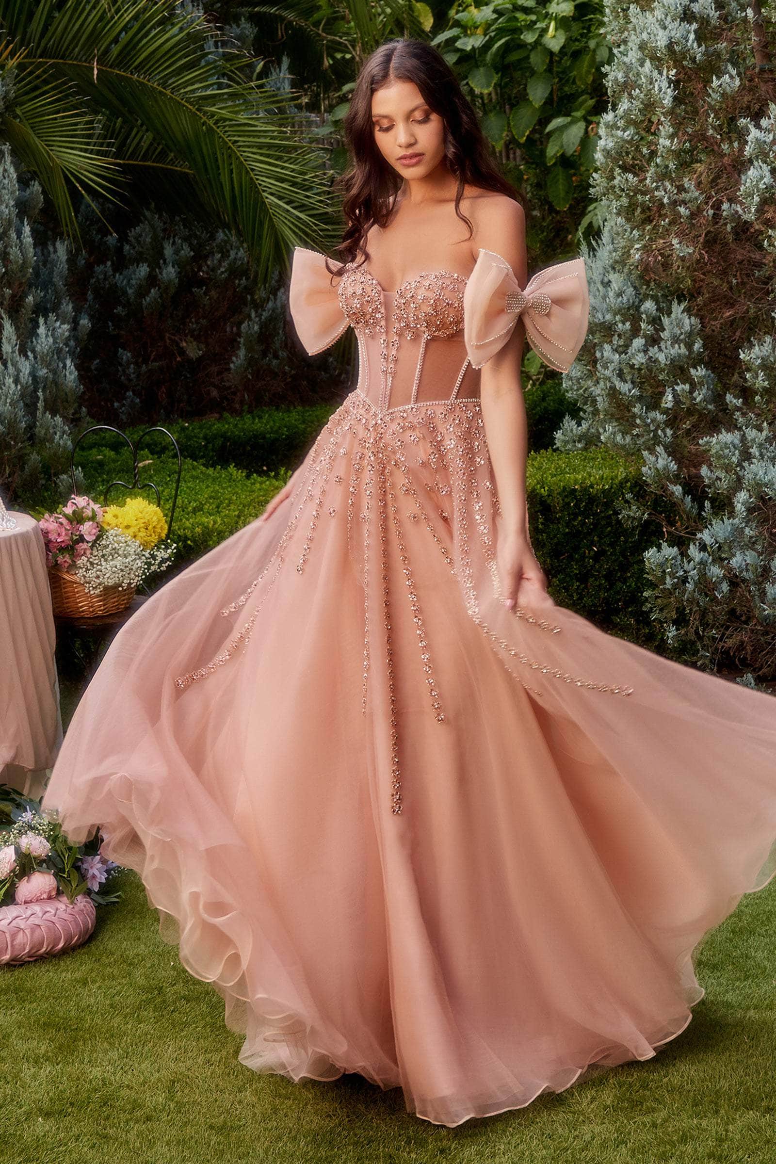 Andrea and Leo A1338 - Bow Sleeve Embellished Gown - view 8