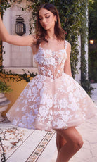 Andrea and Leo A1347 - Beaded Sweetheart Cocktail Dress - back view