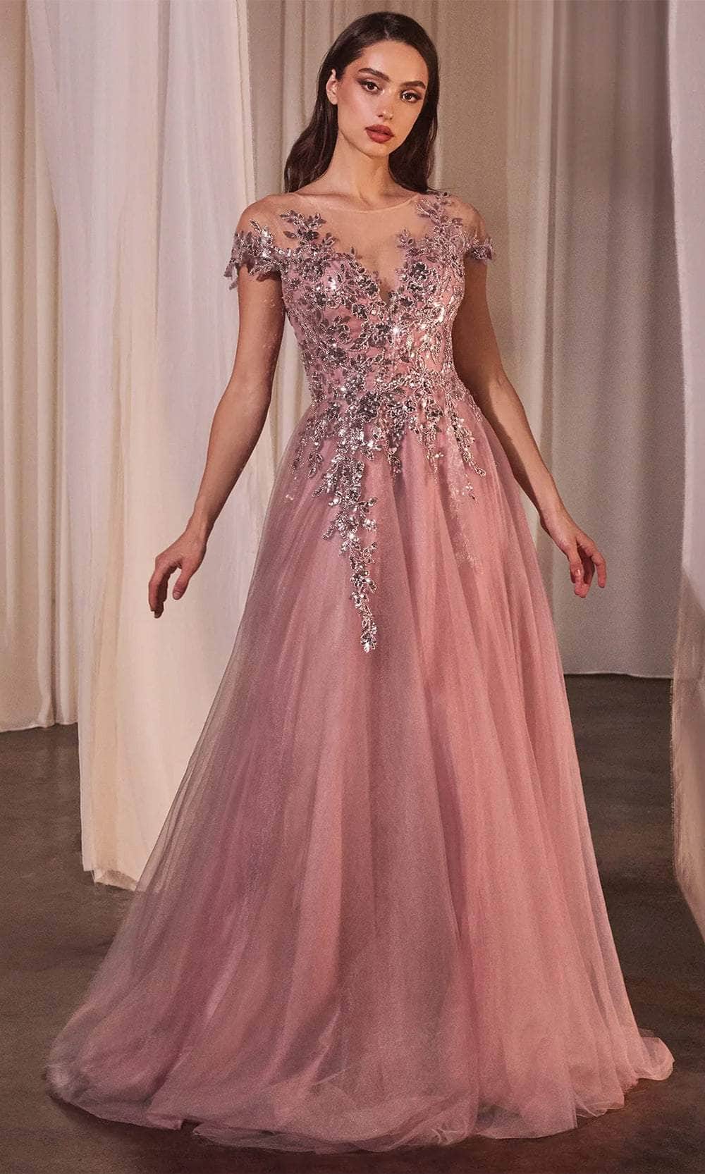 Andrea and Leo A1350 - Sequin Applique Long Gown - designer mother of the bride dress at Silhouette Dresses